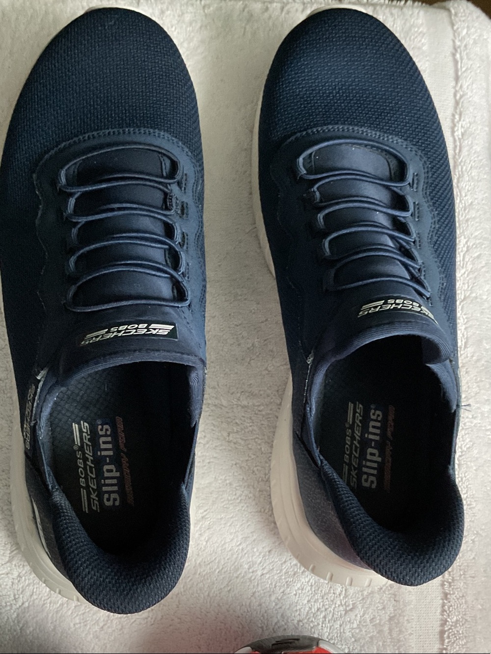 Skechers Navy Blue Slip-On Knit Sneakers
